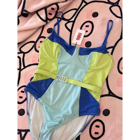 Solid and Striped The Spencer Size Large Blue Green White Anthropologie - Picture 10 of 13